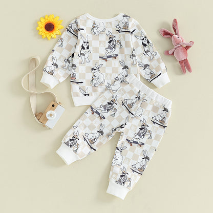 2-piece Fall Sets! Boy's & Girl's Bunny Sweatshirts & Sweatpants