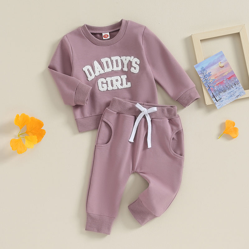 2-Piece Fall / Winter Outfits! Girl’s "Daddy's Girl" Sweatshirt & Pants Sets