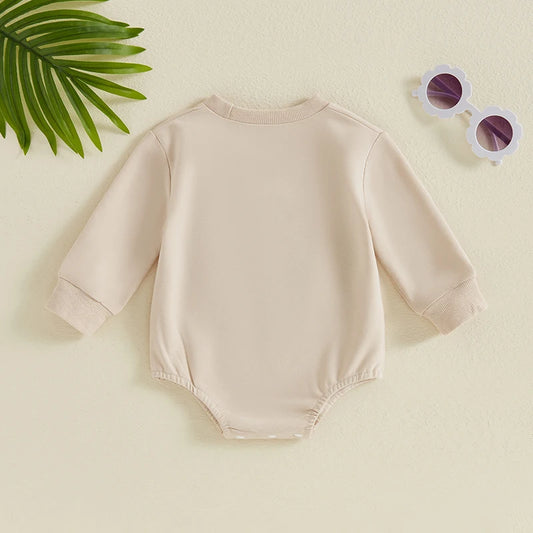 Boy's Football Embroidered Sweatshirt Rompers
