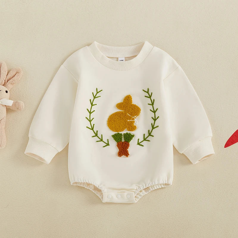 Boy's & Girl's Embroidered Easter Bunny Onesies