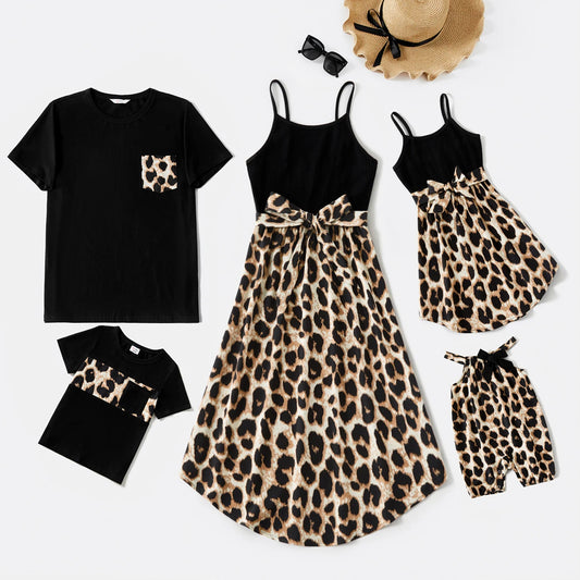Family Matching! T-shirts & Leopard Belted Cami Dresses