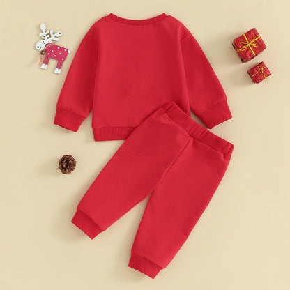 2-Piece Christmas Outfits! Boy’s Long Sleeve Sweatshirt & Pants Sets