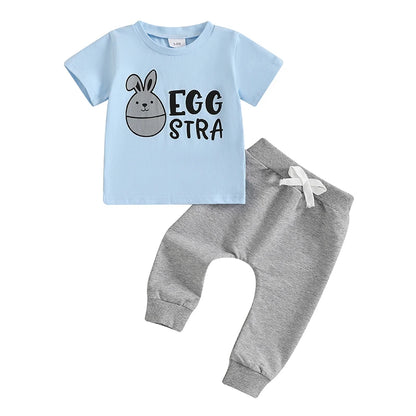 Boy's Easter Bunny T-shirt Pants Sets