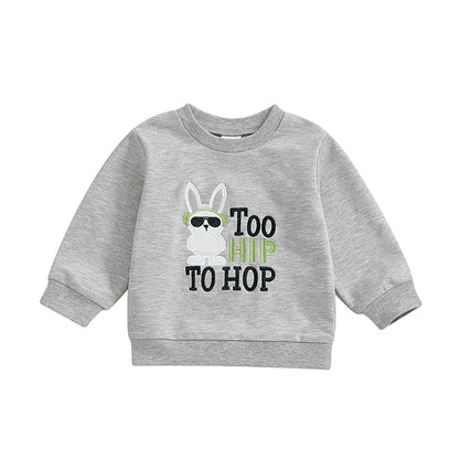 Girl's & Boy's Embroidered Easter Bunny Sweatshirts