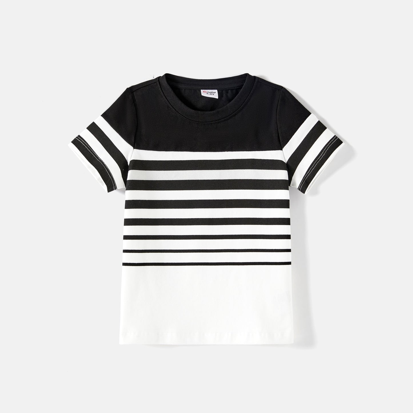 Family Matching! Striped T-shirts & Off the Shoulder Belted Dresses