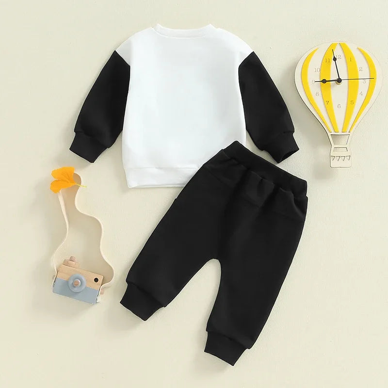 2-Piece Fall Outfits! Boy’s Long Sleeve Sweatshirt & Pants Sets