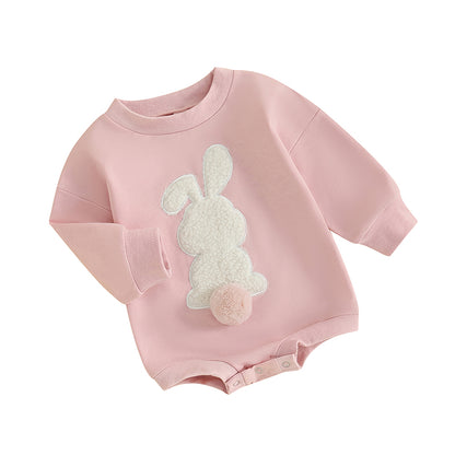 Girl's & Boy's Embroidered Easter Bunny Romper Sweatshirts