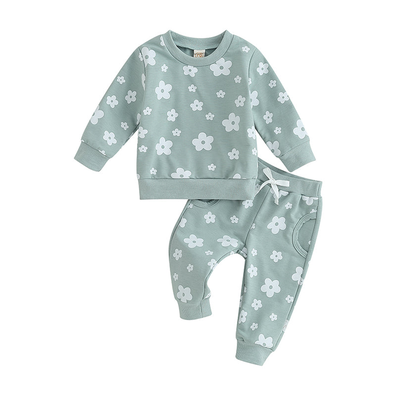 2-Piece Fall Outfits! Girl’s & Boy’s Long Sleeve Flower, Hoodies & Pants Sets