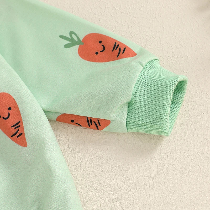 Boy's & Girl's 2-Piece Easter Carrot Sweatshirt & SweatpantsSets