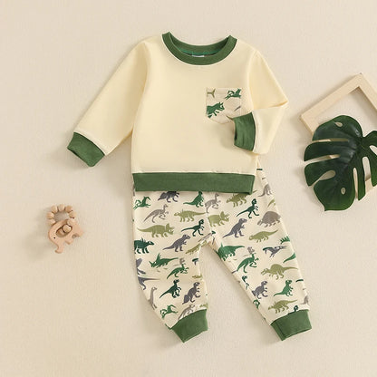 2-piece Fall Sets! Boy's & Girl's Camo Dinosaur Sweatshirts & Sweatpants