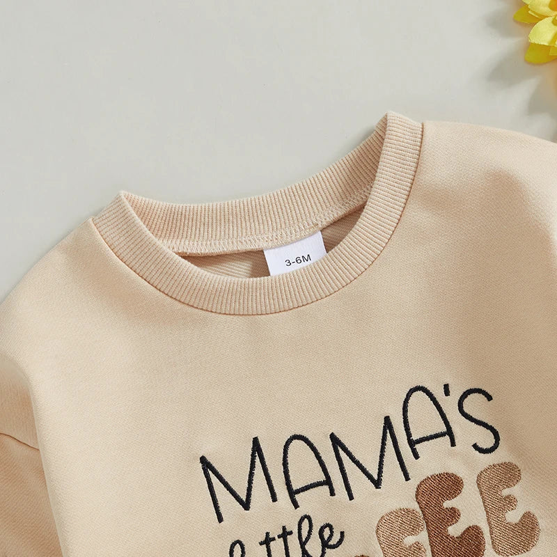 Boy's & Girl's "Mama's Little Coffee Bean" Sweatshirt Rompers