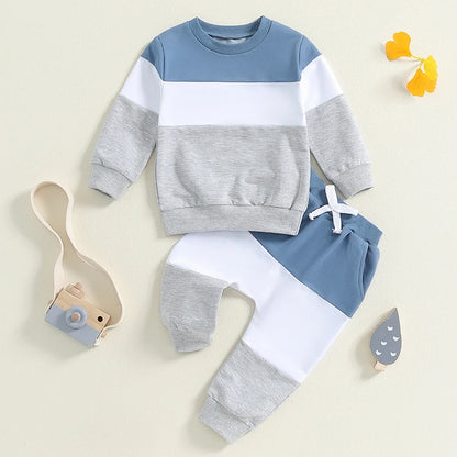 2-Piece Fall Outfits! Boy’s Long Sleeve Onesies & Pants Sets