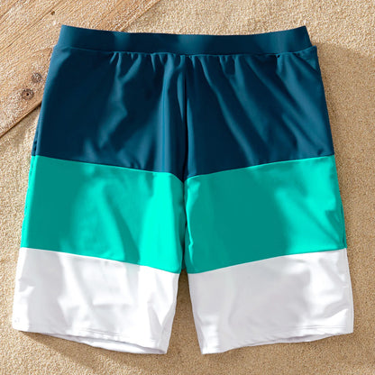 Family Matching! One Shoulder One Piece Swimwear & Trunks