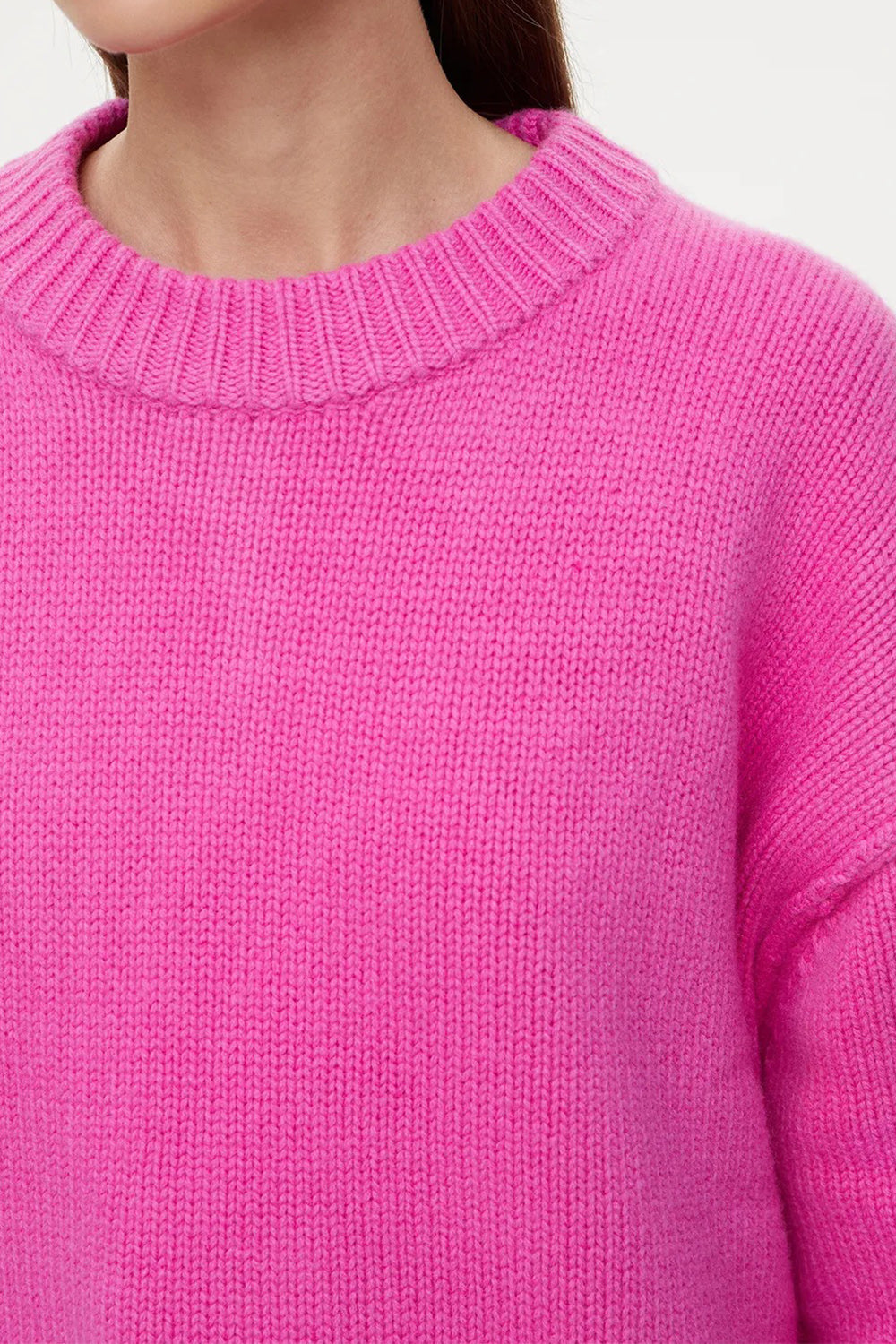 Round Neck Dropped Shoulder Sweater