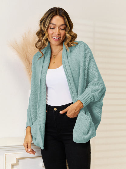 Open Front Cardigan with Pockets