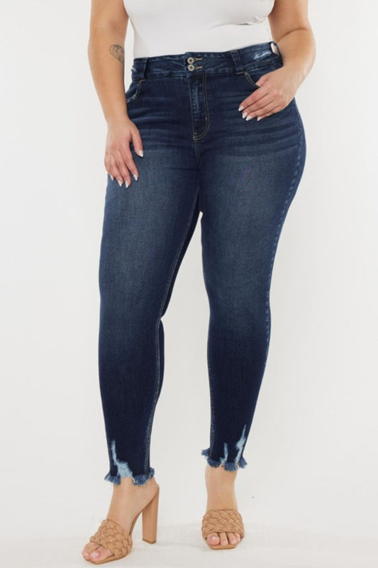 Raw Hem High Waist Jeans