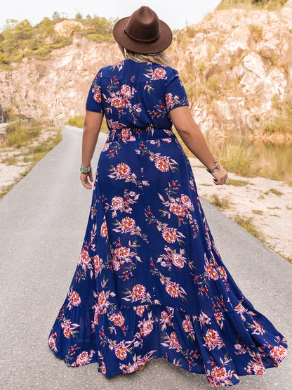 Plus V-Neck Maxi Dress