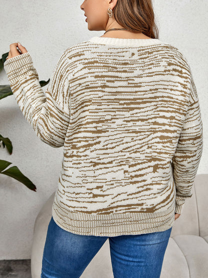 Plus Round Neck Long Sleeve Sweater