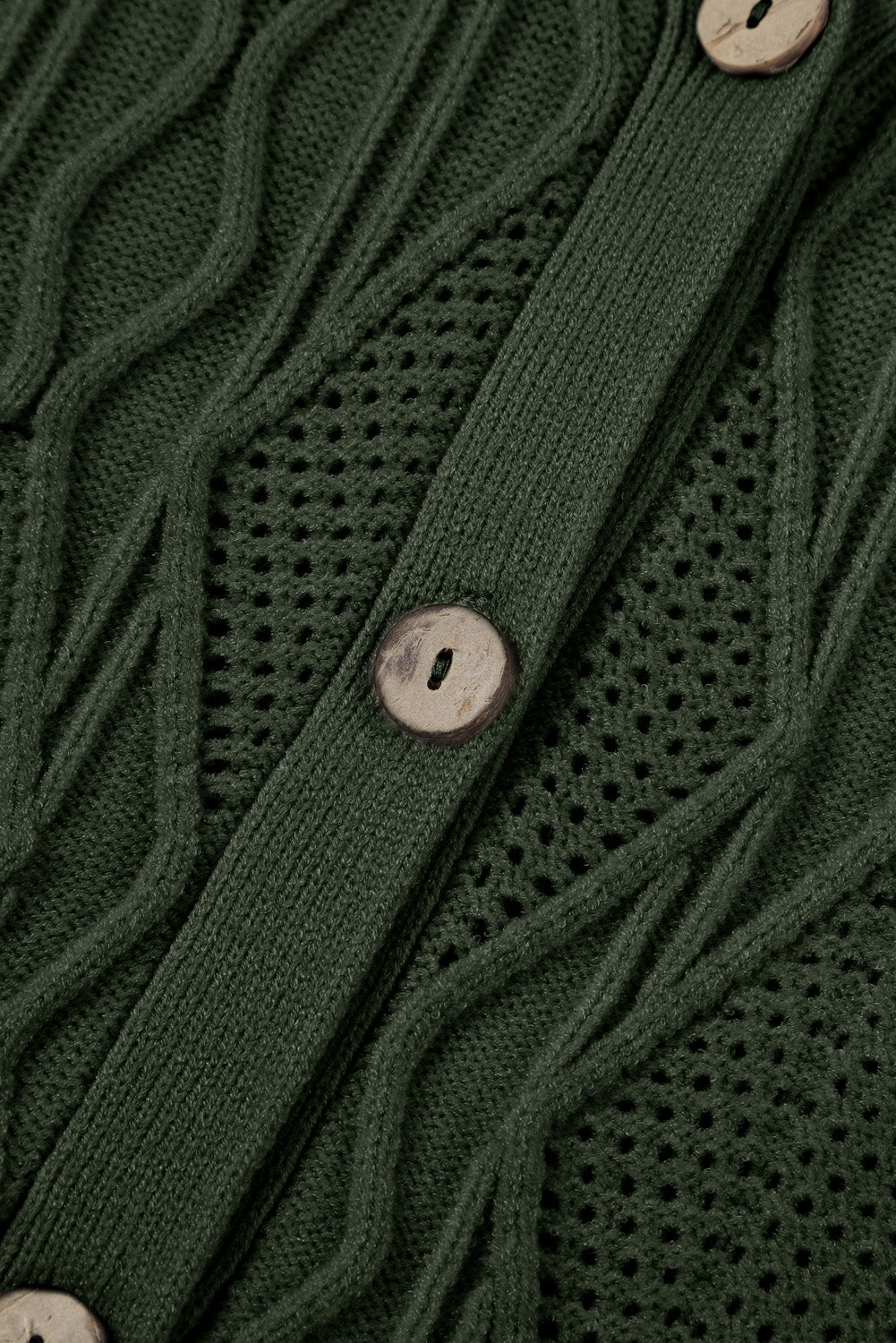 Plus Cable-Knit Button Up Sweater