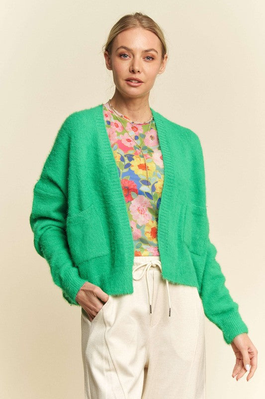 Open Front Drop Shoulder Cardigan