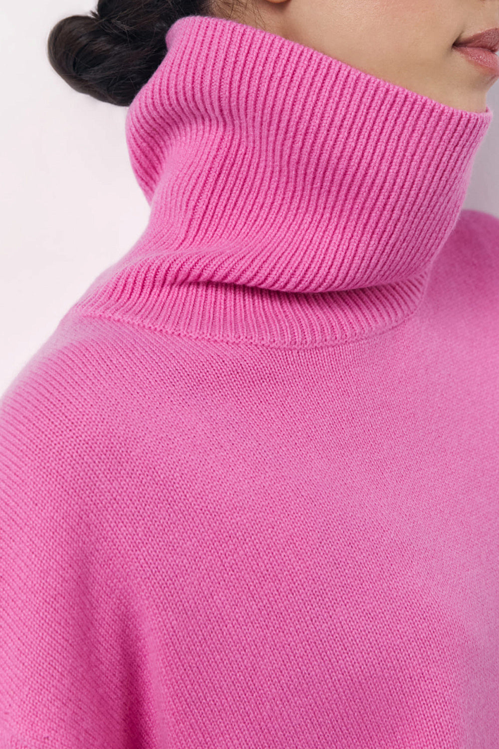 Turtleneck Long Sleeve Dropped Shoulder Sweater