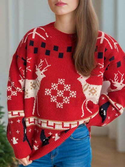 Christmas Round Neck Long Sleeve Sweater