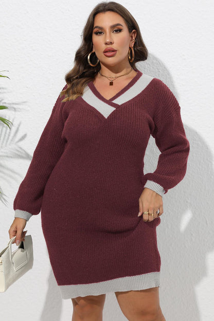 Plus Long Sleeve Sweater Dress