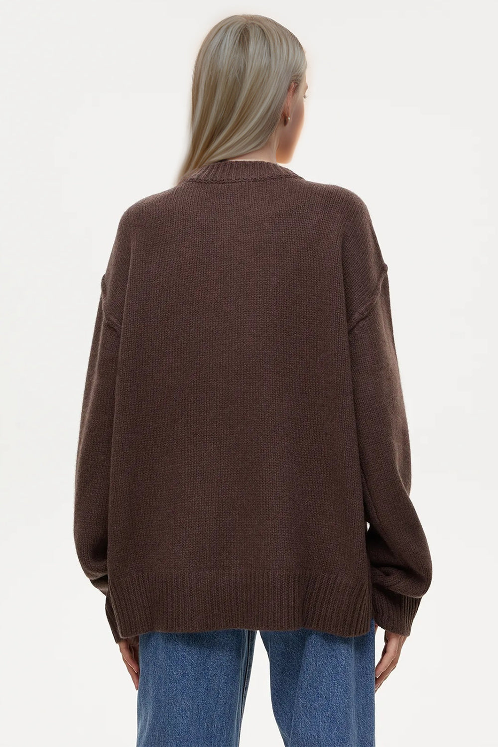 Round Neck Dropped Shoulder Sweater