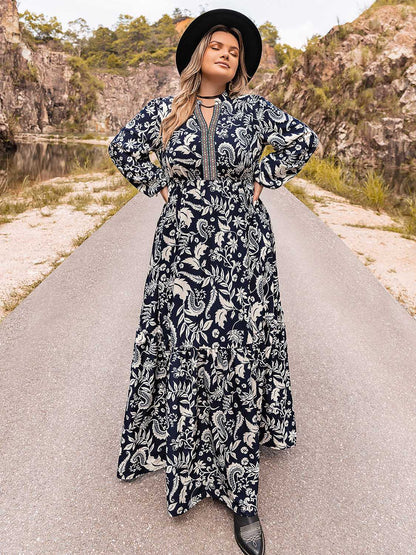 Plus Long Sleeve Maxi Dress
