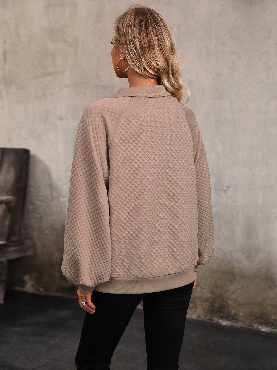 Collared Neck Buttoned Sweater with Pocket