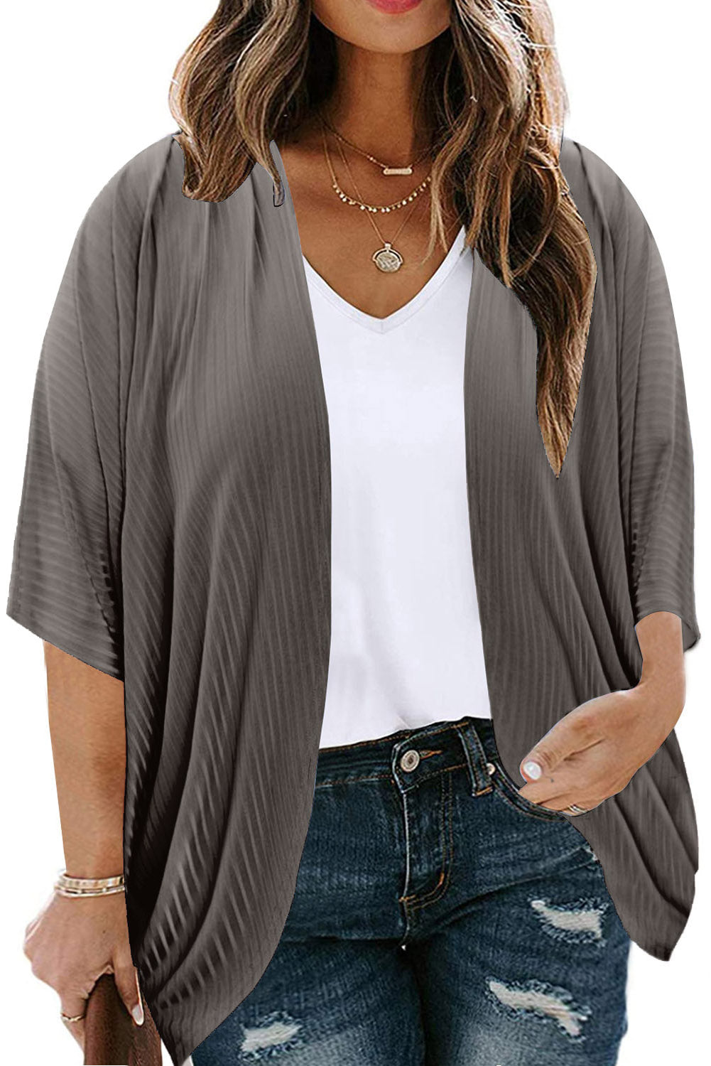 Plus Ribbed Cocoon Cover Up