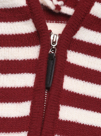 Striped Long Sleeve Hooded Sweater