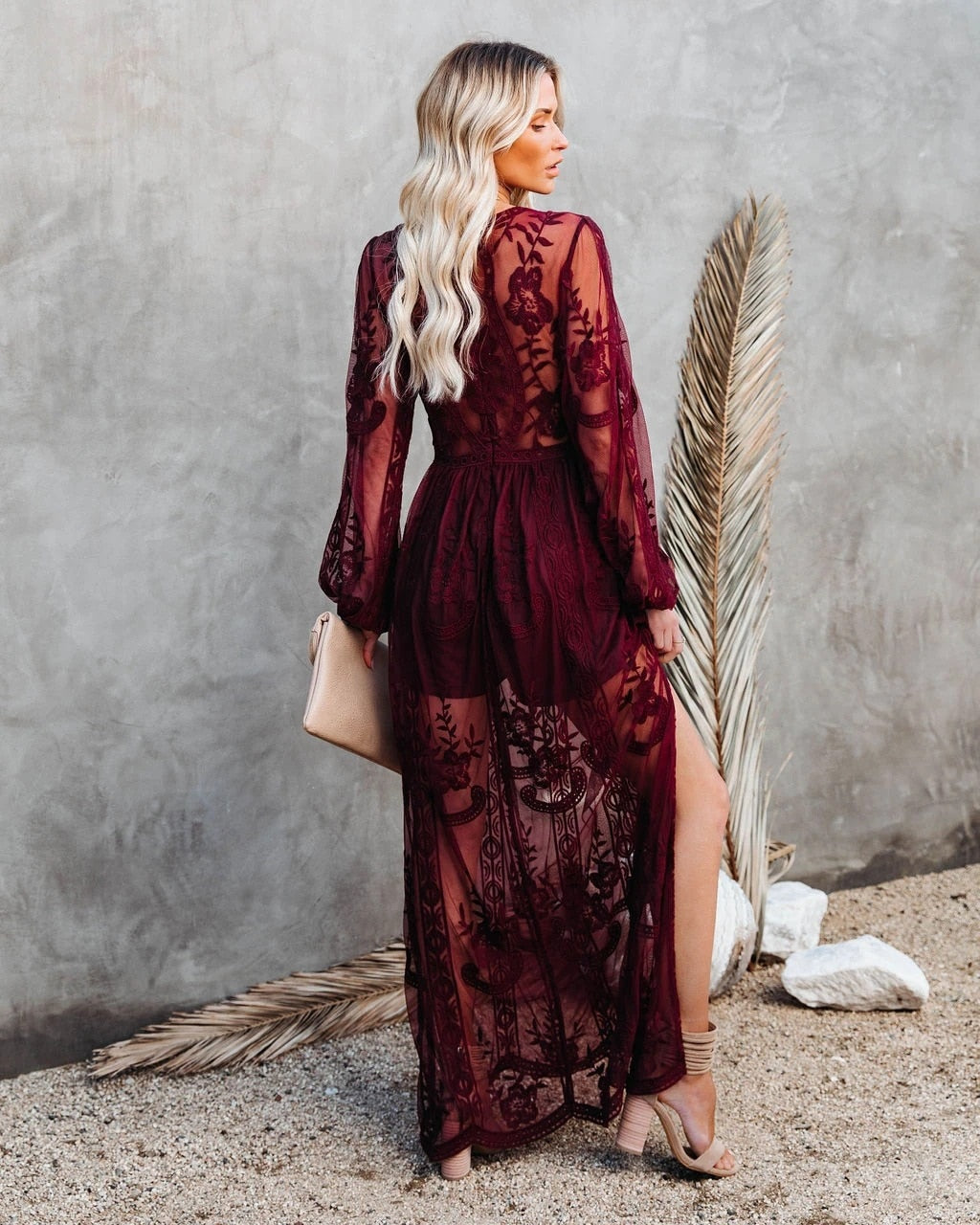 Chic Lace Maxi Party Dress