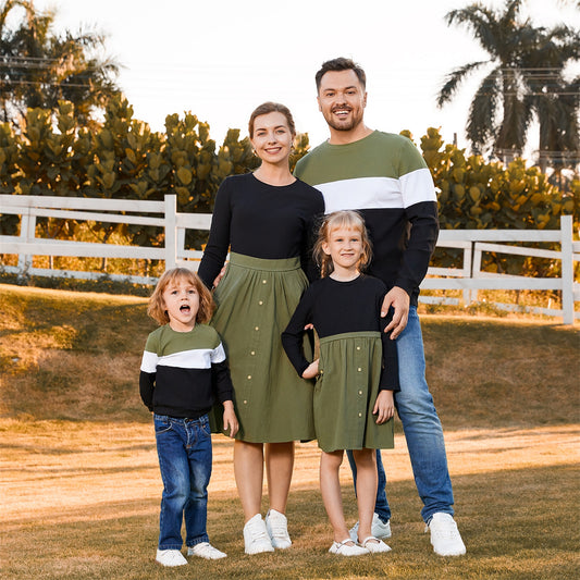 Family Matching! Long-Sleeve Rib-Knit Dresses, Jumpsuits, and Sweater Tops