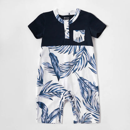Family Matching! Floral Blue & White Tropical Dresses, Rompers, and T-Shirts