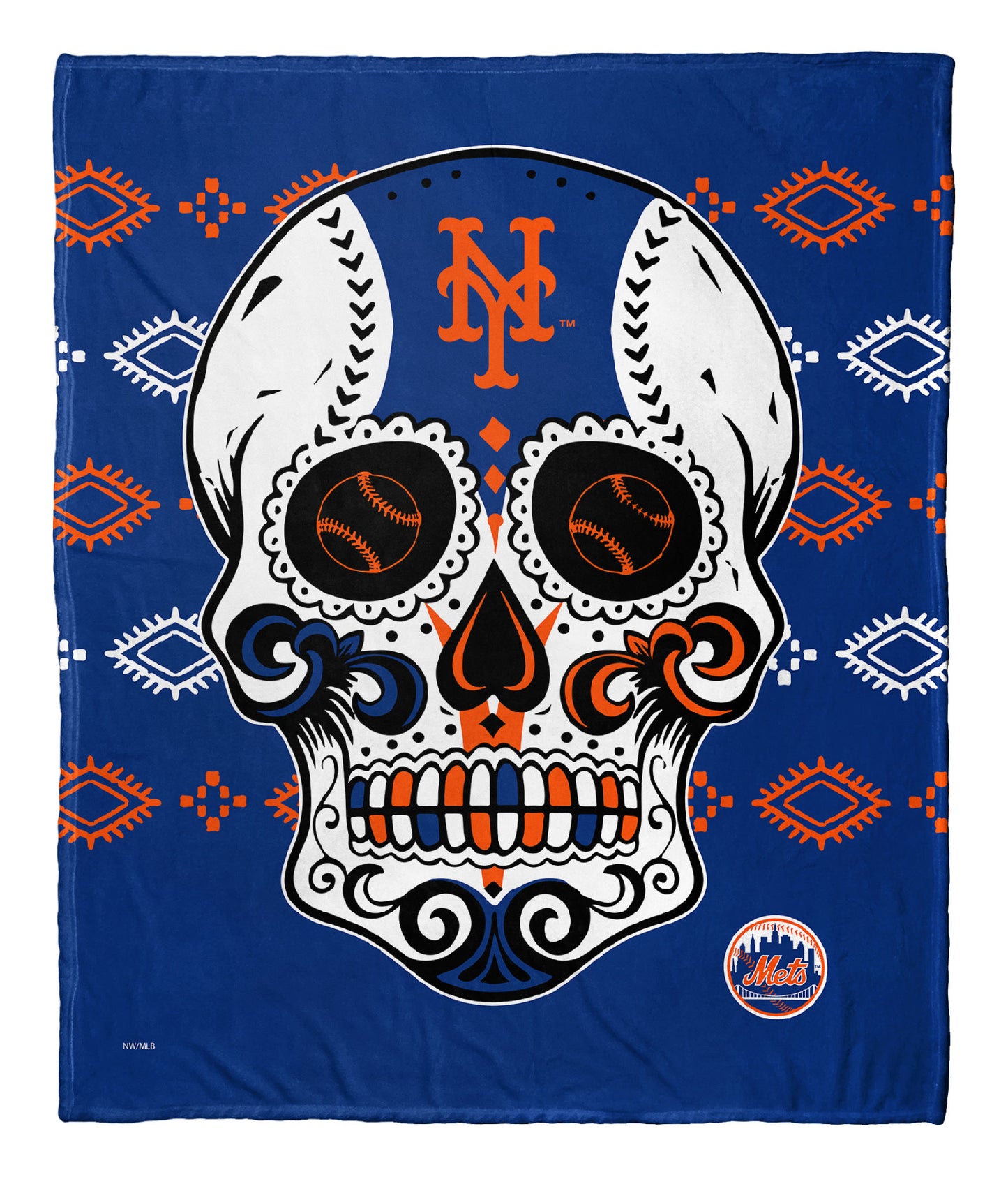 CANDY SKULL - METS Silk Touch Throw 50"x60"