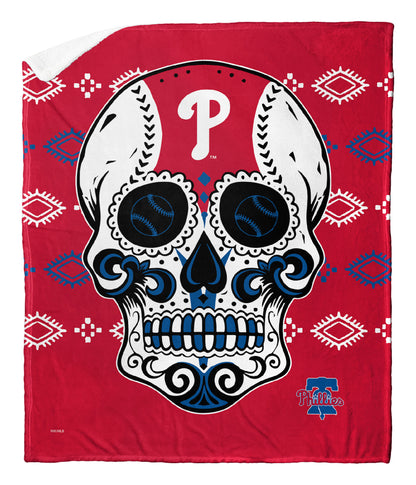 CANDY SKULL - PHILLIES Silk Touch Sherpa Blanket 50"x60"