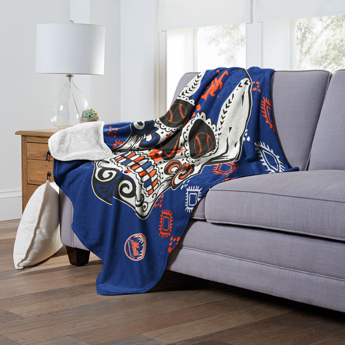CANDY SKULL - METS Silk Touch Sherpa Blanket 50"x60"