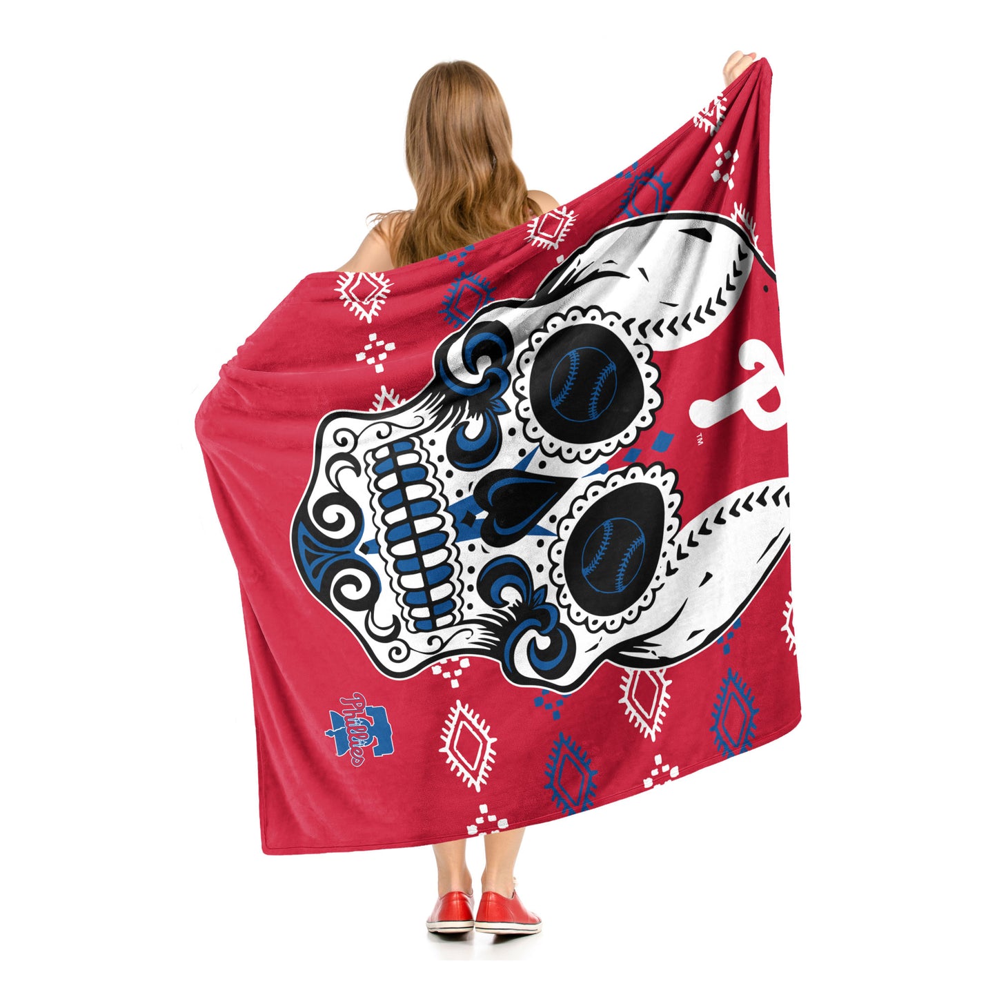 CANDY SKULL - PHILLIES Silk Touch Throw 50"x60"