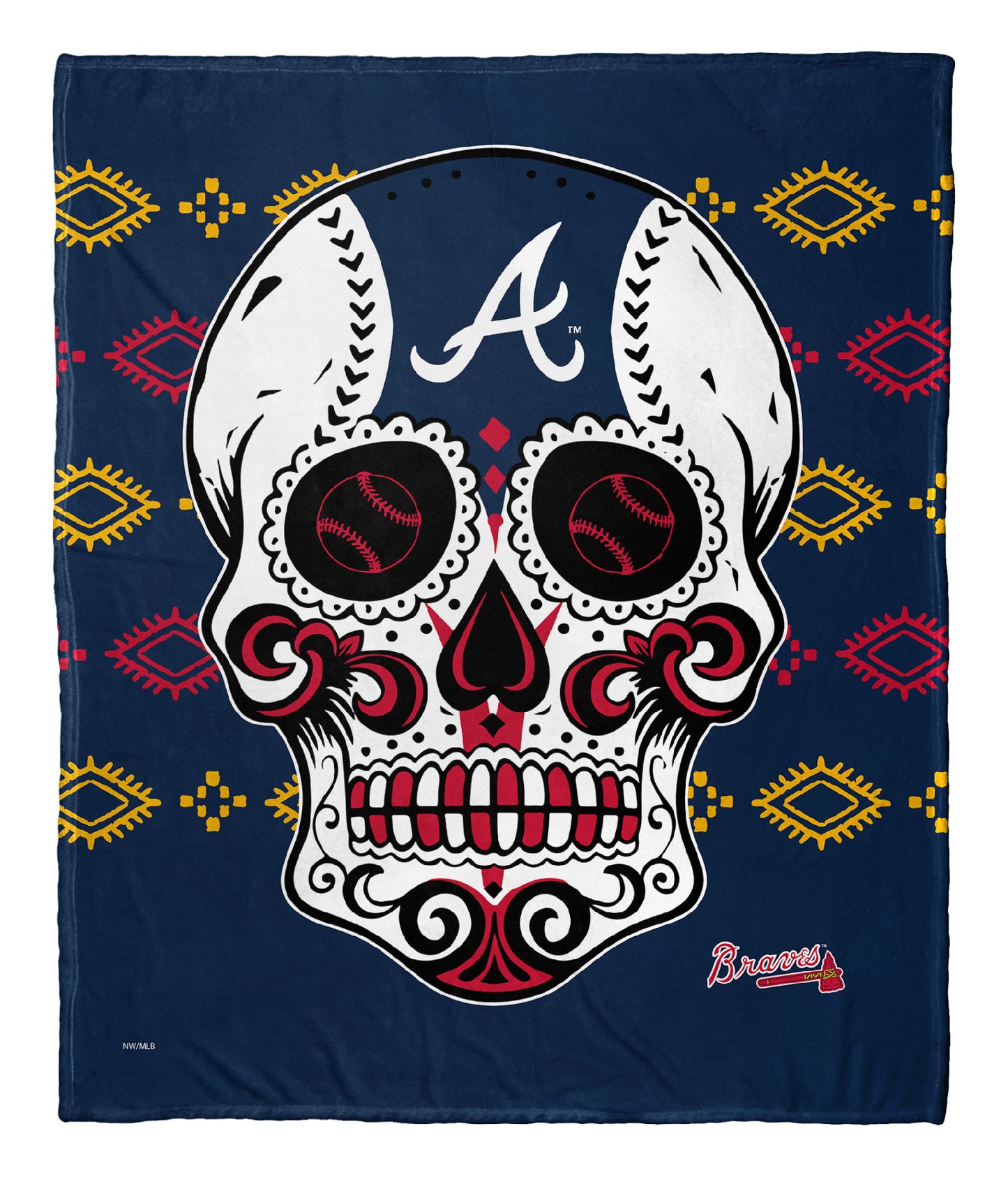 CANDY SKULL - BRAVES Silk Touch Throw 50"x60"
