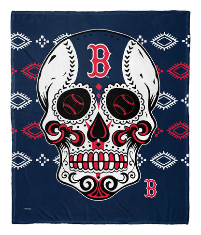 CANDY SKULL - RED SOX Silk Touch Throw 50"x60"