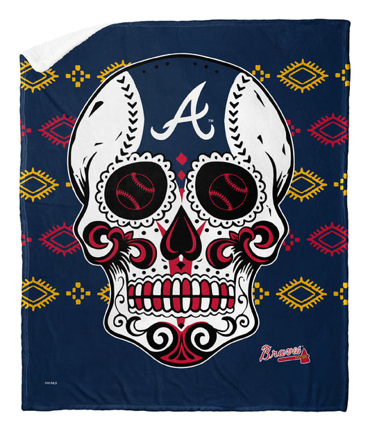 CANDY SKULL - BRAVES Silk Touch Sherpa Blanket 50"x60"