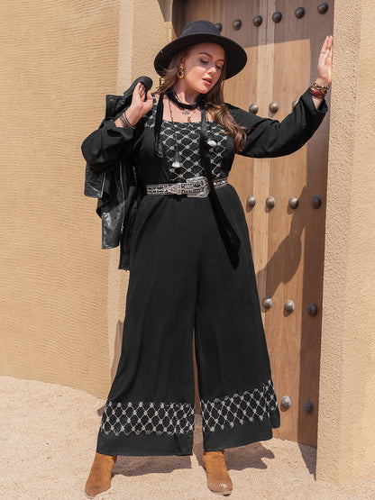 Plus Square Neck Jumpsuit
