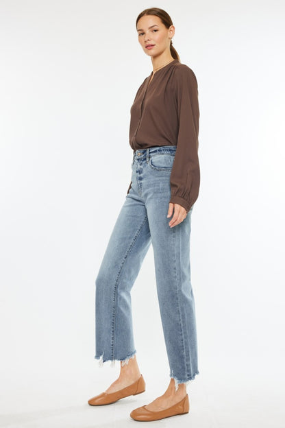 High Rise Slim Wide Leg Jeans