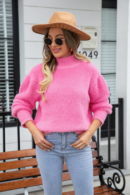 Turtle Neck Long Sleeve Pullover Sweater