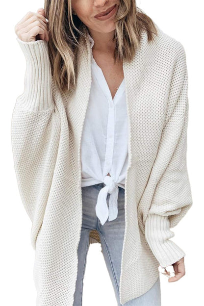 Open Front Dolman Sleeve Longline Cardigan