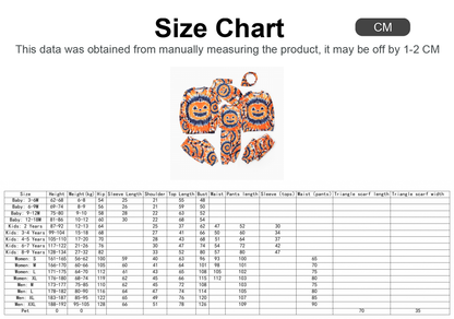 Family Matching! Orange Tie-Dye Halloween Pumpkin Pajama Sets