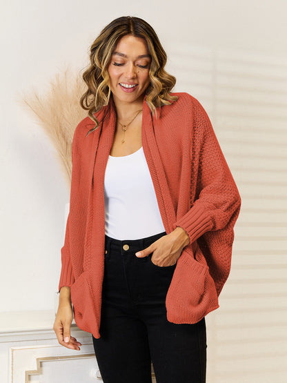 Open Front Cardigan with Pockets