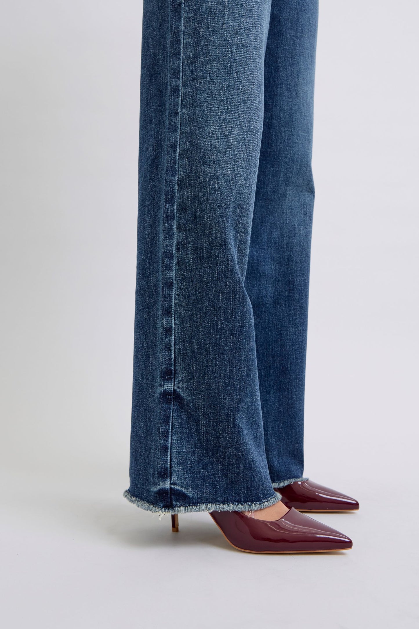 Raw Hem Mid Rise Jeans