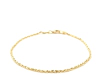 10k Yellow Gold Solid Diamond Cut Rope Bracelet (1.60 mm)